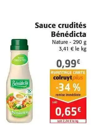Colruyt Sauce Crudités Bénédicta offre
