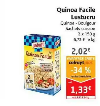 Colruyt Quinoa Facile Lustucru offre