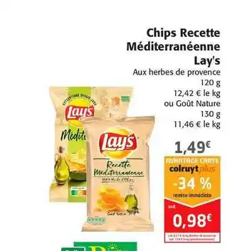 Colruyt Chips Recette Méditerranéenne Lay's offre