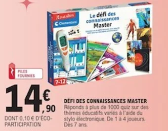 E.Leclerc DÉFI DES CONNAISSANCES MASTER offre