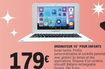 E.Leclerc ORDINATEUR 10" POUR ENFANTS offre