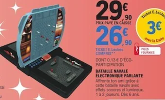 E.Leclerc BATAILLE NAVALE ÉLECTRONIQUE PARLANTE offre