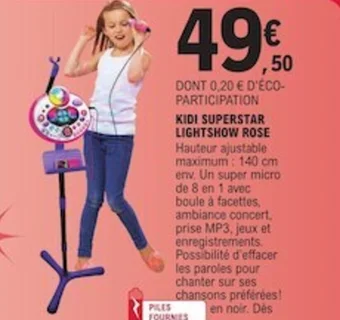 E.Leclerc KIDI SUPERSTAR LIGHTSHOW ROSE offre
