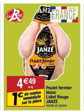 Migros Poulet Fermier Blanc Lable Rouge Janze offre