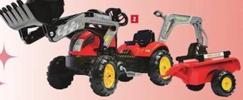 TRACTOPELLE FARM LANDER" AVEC EXCAVATRICE ET REMORQUE