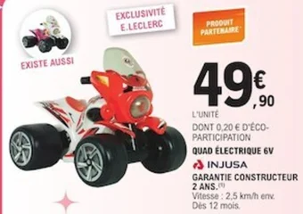 E.Leclerc QUAD ÉLECTRIQUE 6V offre