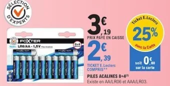 E.Leclerc PILES ACALINES 8+4 offre