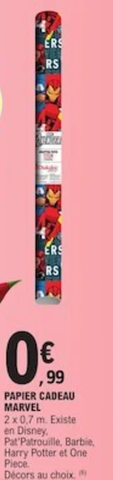 E.Leclerc PAPIER CADEAU MARVEL offre