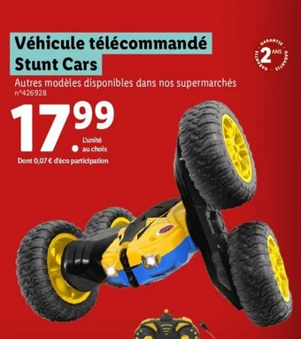 Lidl Véhicule télécommandé Stunt Cars offre