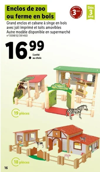 Lidl Enclos de zoo ou ferme en bois offre