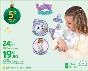 Intermarché Baby Paws, mon bébé chien offre