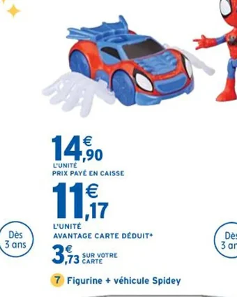 Intermarché Figurine + véhicule Spidey offre