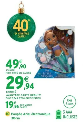 Intermarché Poupée Ariel électronique 38cm offre