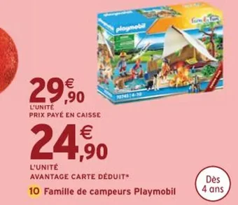 Intermarché Famille de campeurs Playmobil offre