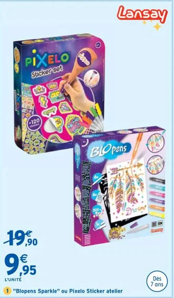 "Blopens Sparkle" ou Pixelo Sticker atelier