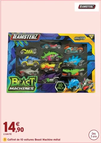 Coffret de 10 voitures Beast Machine métal