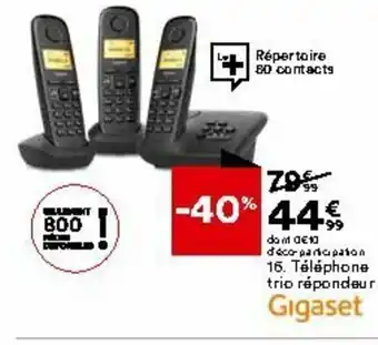 Téléphone trio répondeur