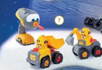 3 CAMIONS CAT JR SONS ET LUMIÈRES 14 CM