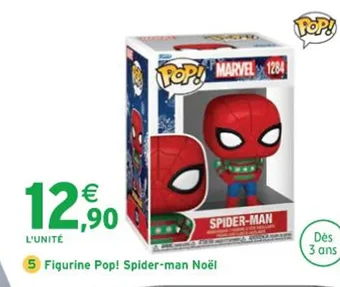Intermarché Figurine Pop! Spider-man Noël offre