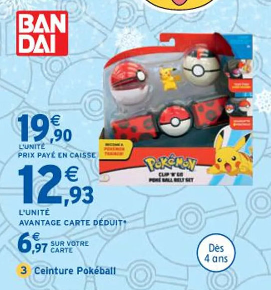 Ceinture 2024 pokeball carrefour