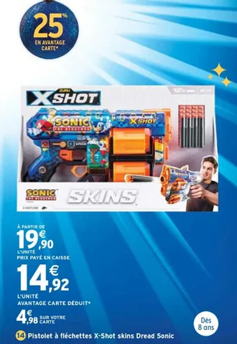 Pistolet à fléchettes X-Shot skins Dread Sonic