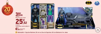 Intermarché Batmobile + figurine Batman 30 cm ou Duo de figurines 30 cm Batman et le Joker offre