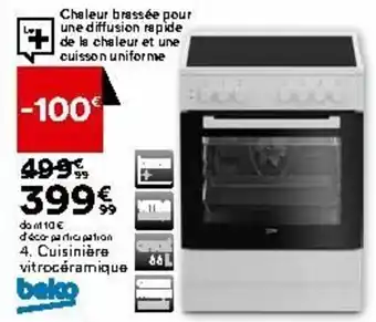 BUT Cuisinière gaz vitrocéramique offre