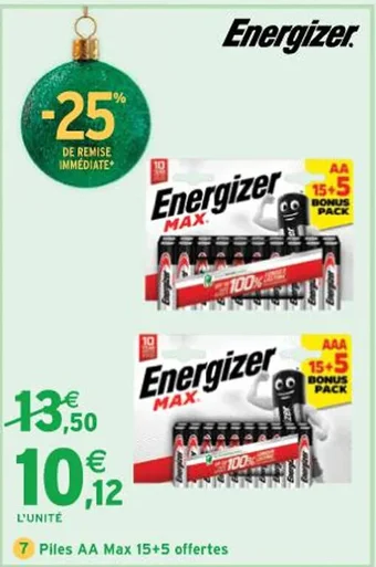 Intermarché Piles AA Max 15+5 offertes offre