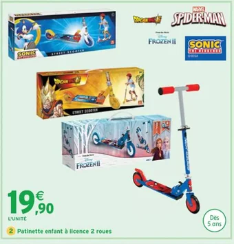Intermarché Patinette enfant à licence 2 roues offre