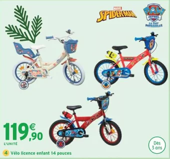 Intermarché Vélo licence enfant 14 pouces offre