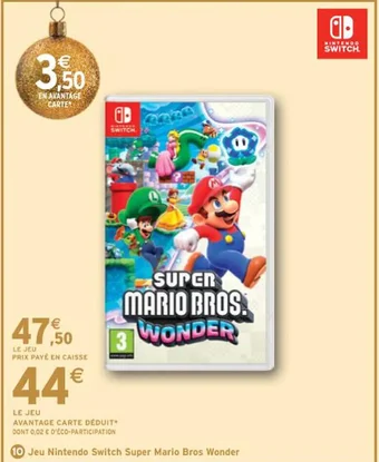 Intermarché Jeu Nintendo Switch Super Mario Bros Wonder offre