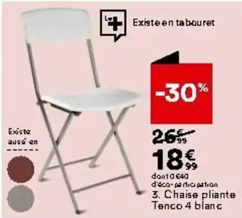 BUT Chaise pliante tenco 4 blanc offre