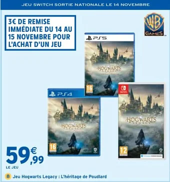 Intermarché Jeu Hogwarts Legacy: L'héritage de Poudlard offre
