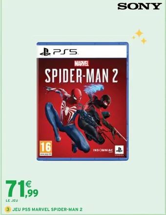 Intermarché JEU PS5 MARVEL SPIDER-MAN 2 offre
