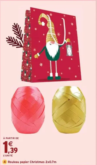 Intermarché Rouleau papier Christmas 2x0.7m offre