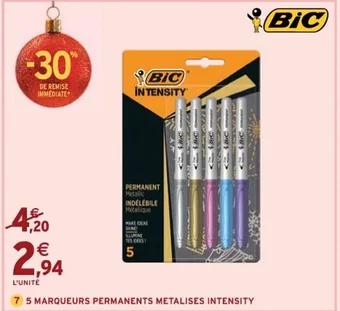 5 MARQUEURS PERMANENTS METALISES INTENSITY