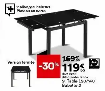BUT Table L90/140 babette 2 offre