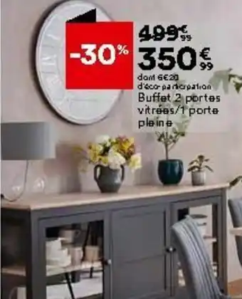 BUT Buffet 2 portes vitrées/1 porte pleine offre