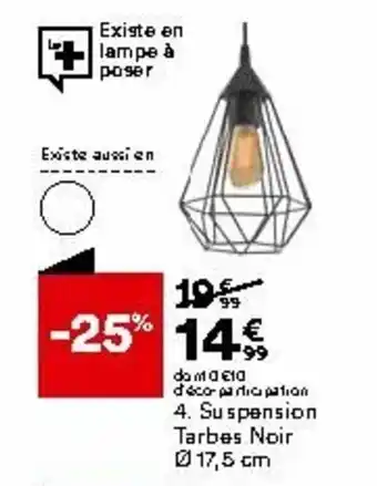 Suspension tarbes noir
