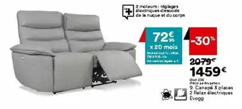 BUT Canapé 3 places 2 relax électriques offre