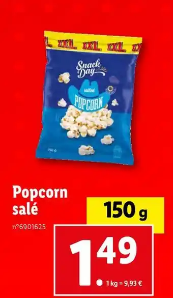 Lidl Snack day popcorn salé offre