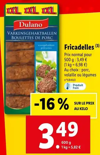 Lidl Dulano fricadelles offre