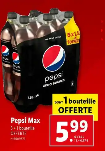 Lidl Pepsi pepsi max offre