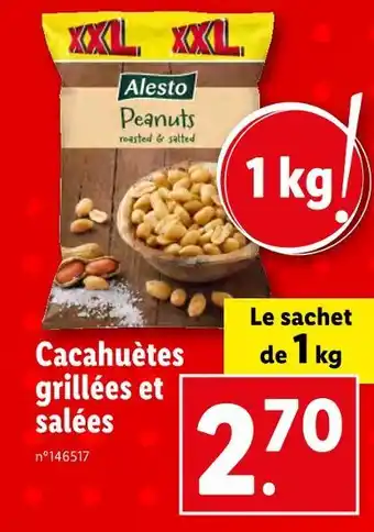 Lidl Alesto cacahuètes grillées et salées offre