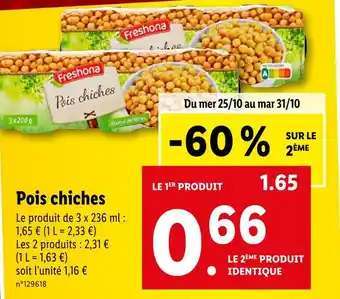 Lidl Freshona pois chiches offre