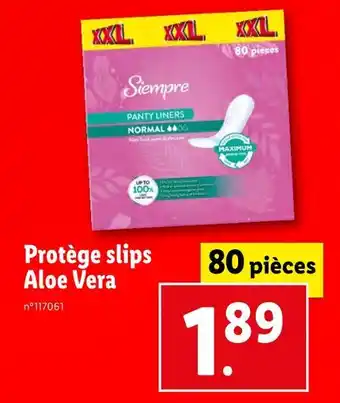 Lidl Siempre protège slips aloe vera offre
