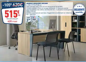 Bureau Vallée Bureau manager arcade offre