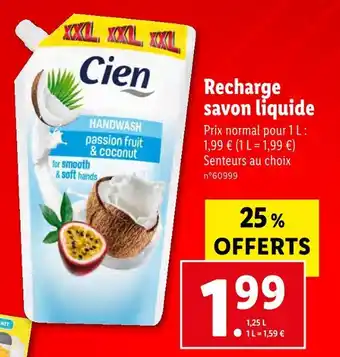 Lidl Cien recharge savon liquide offre