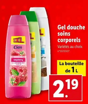 Lidl Cien gel douche soins corporels offre