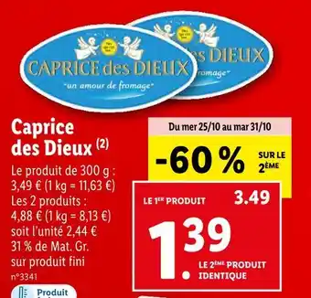 Lidl Caprice des dieux caprice des dieux offre